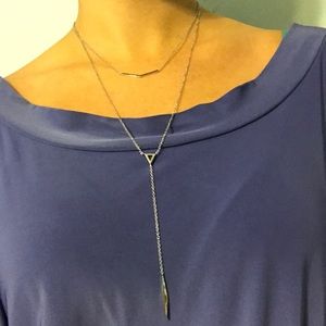 Premier Designs dainty pave bar & dangle necklace